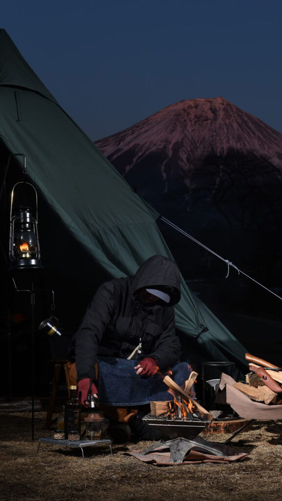 富士山と焚き火